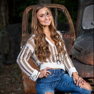 stripped sweater crop top